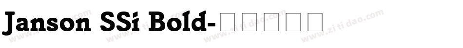 Janson SSi Bold字体转换